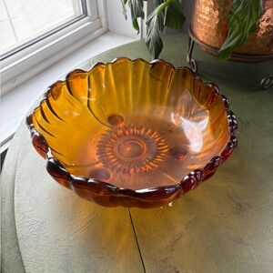 Amber Glass Decorative Bowl